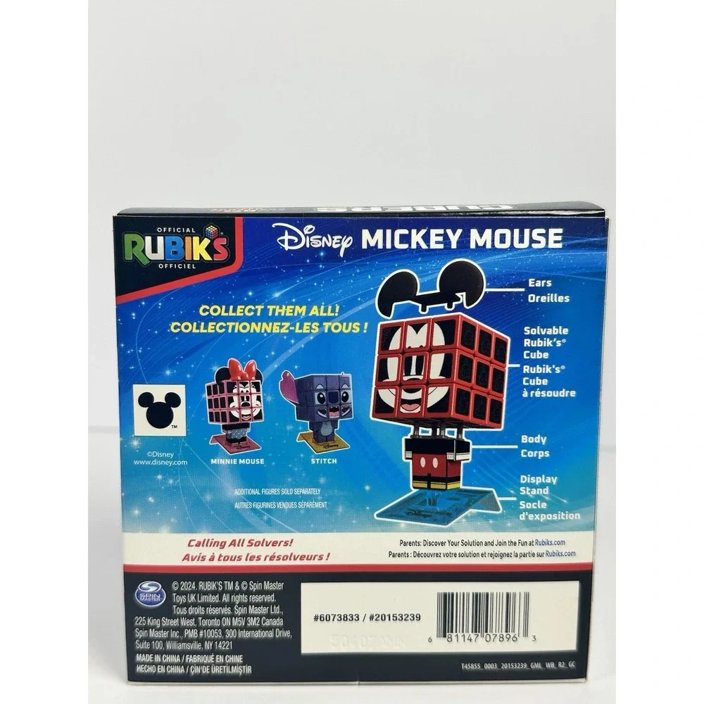 Rubik's Cube Disney Mickey Mouse Cuber Solvable Puzzle Rubik's Cube With Stand